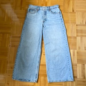 Zara wide leg cropped jeans